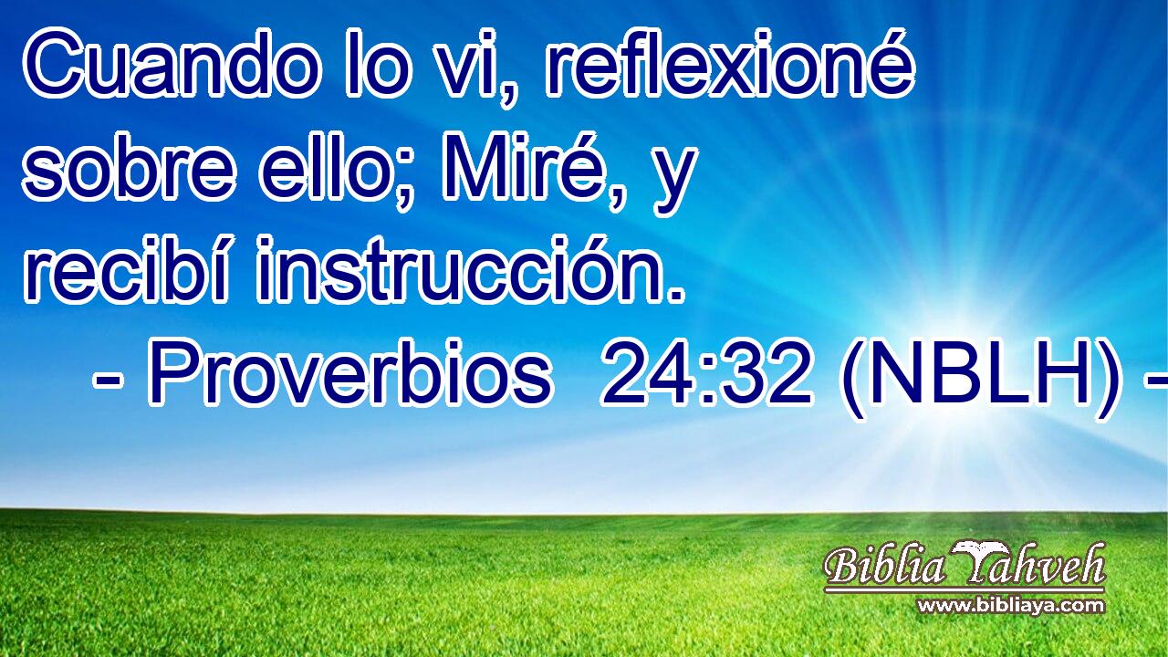  Cuando lo vi, reflexioné sobre ello; Miré, y recibí instrucción. 