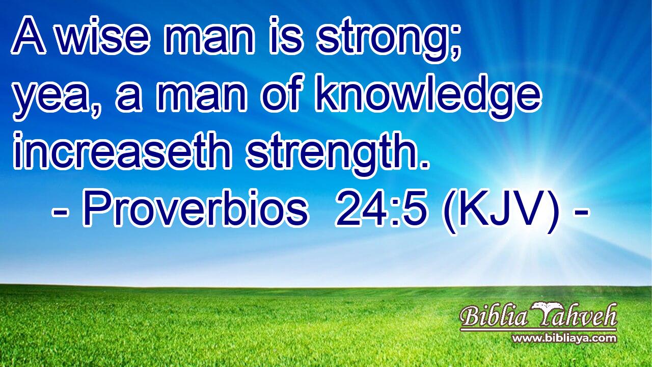 A wise man is strong; yea, a man of knowledge increaseth strength.