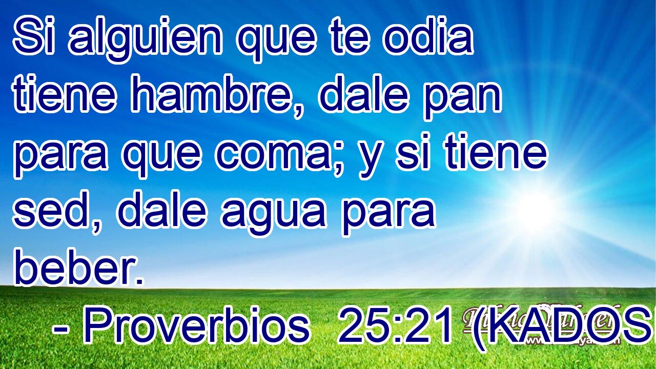  Si alguien que te odia tiene hambre, dale pan para que coma; y si tiene sed, dale agua para beber. 