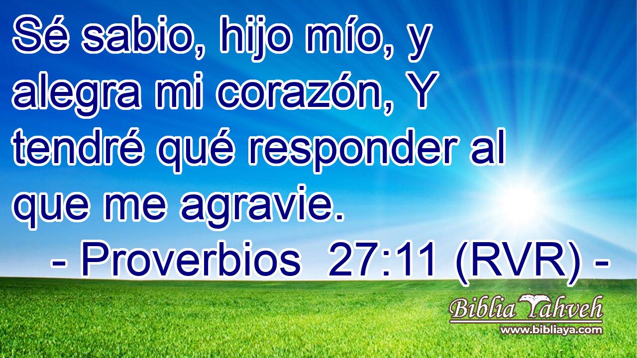 Sé sabio, hijo mío, y alegra mi corazón, Y tendré qué responder al que me agravie.