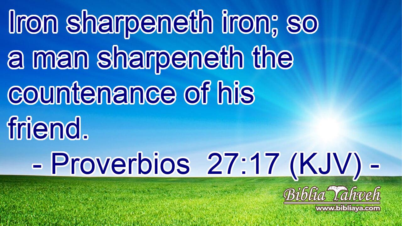Iron sharpeneth iron; so a man sharpeneth the countenance of his friend.