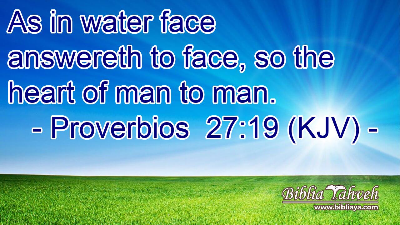 As in water face answereth to face, so the heart of man to man.