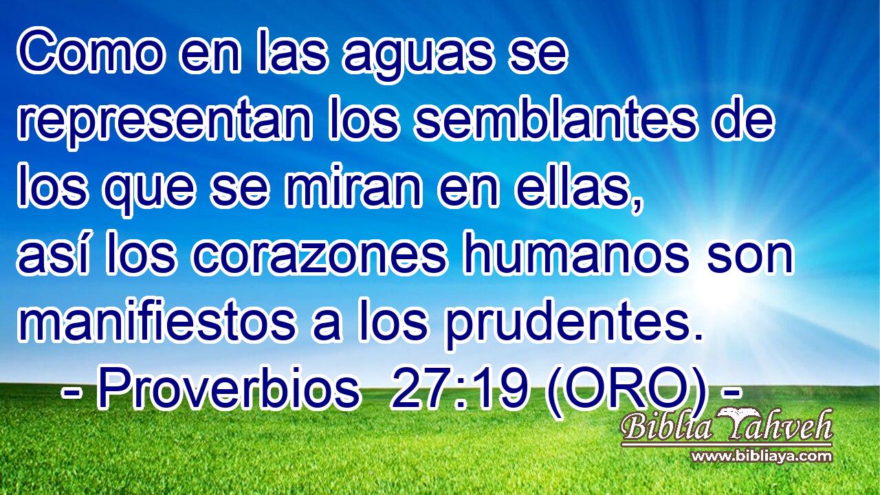  Como en las aguas se representan los semblantes de los que se miran en ellas, así los corazones humanos son manifiestos a los prudentes. 