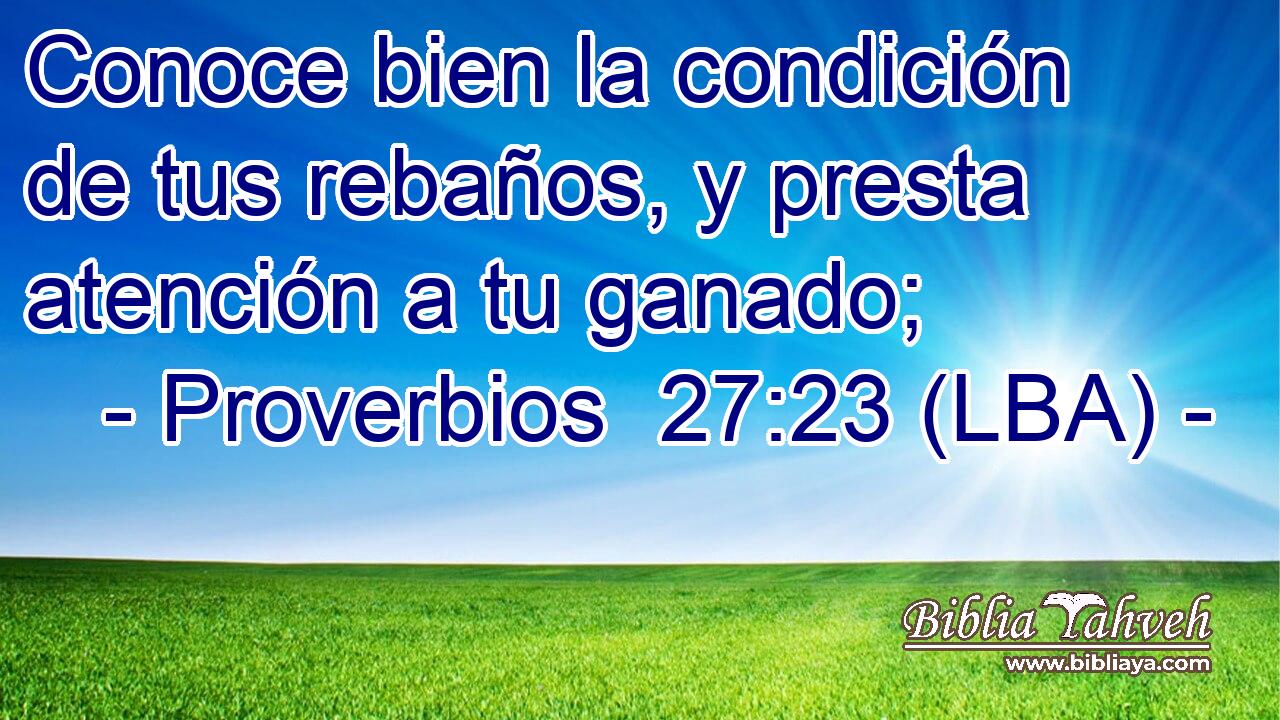 Conoce bien la condición de tus rebaños, y presta atención a tu ganado;