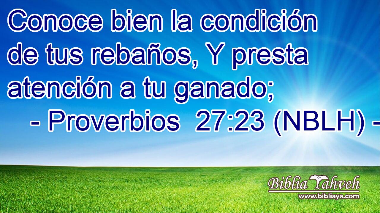  Conoce bien la condición de tus rebaños, Y presta atención a tu ganado; 