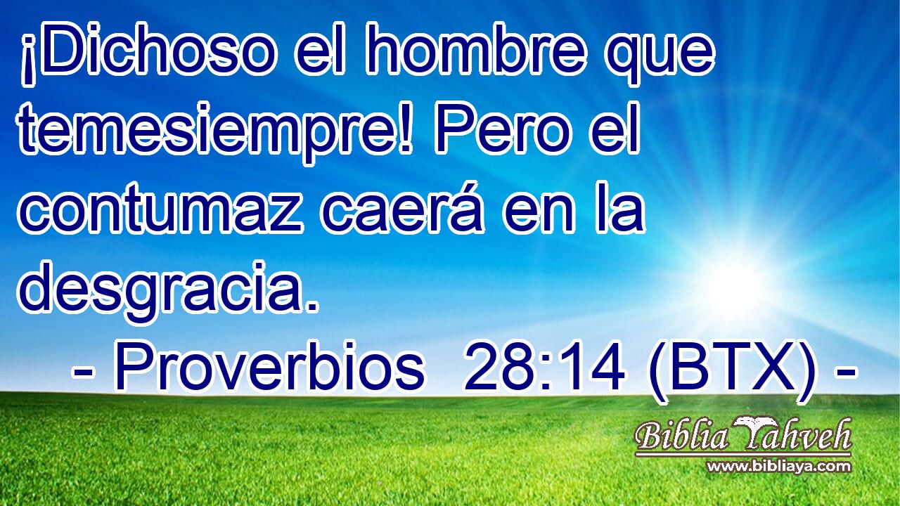 ¡Dichoso el hombre que temesiempre! Pero el contumaz caerá en la desgracia.