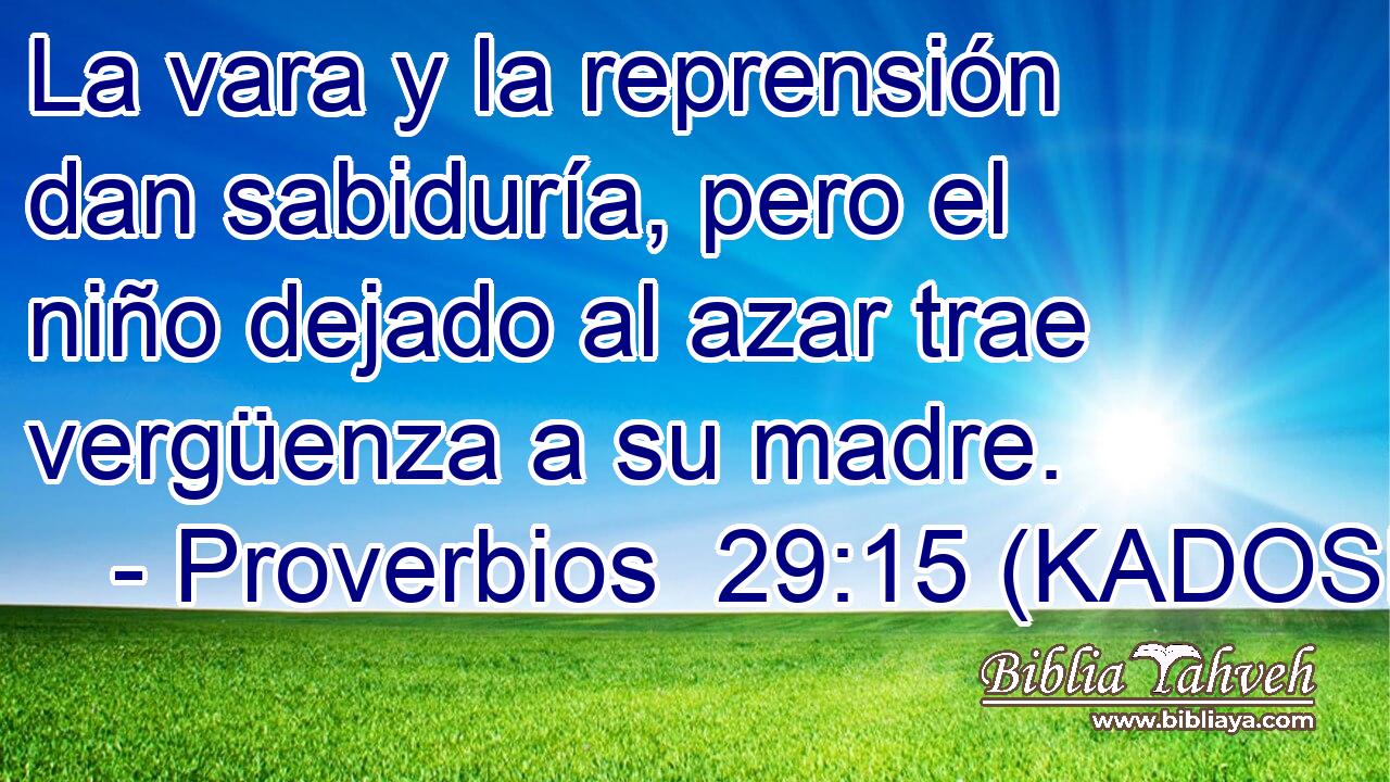  La vara y la reprensión dan sabiduría, pero el niño dejado al azar trae vergüenza a su madre. 