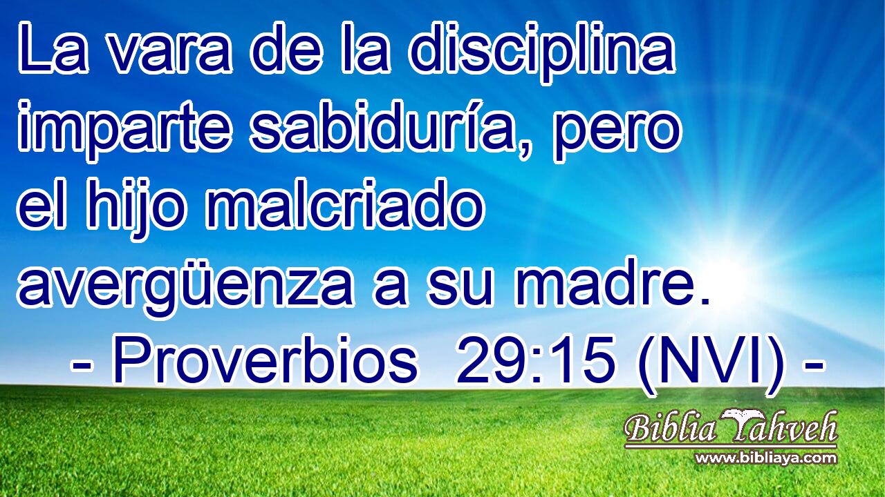  La vara de la disciplina imparte sabiduría, pero el hijo malcriado avergüenza a su madre. 