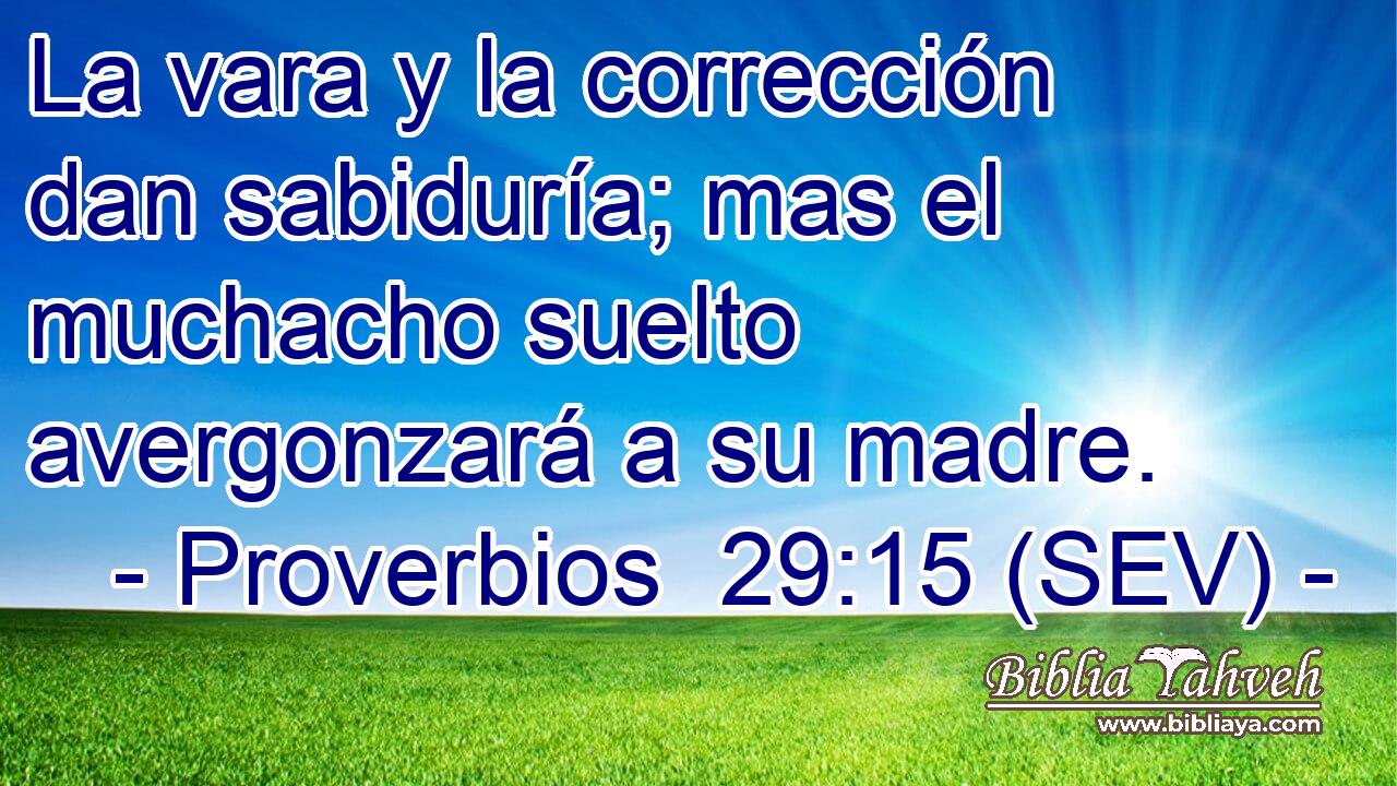 La vara y la corrección dan sabiduría; mas el muchacho suelto avergonzará a su madre.