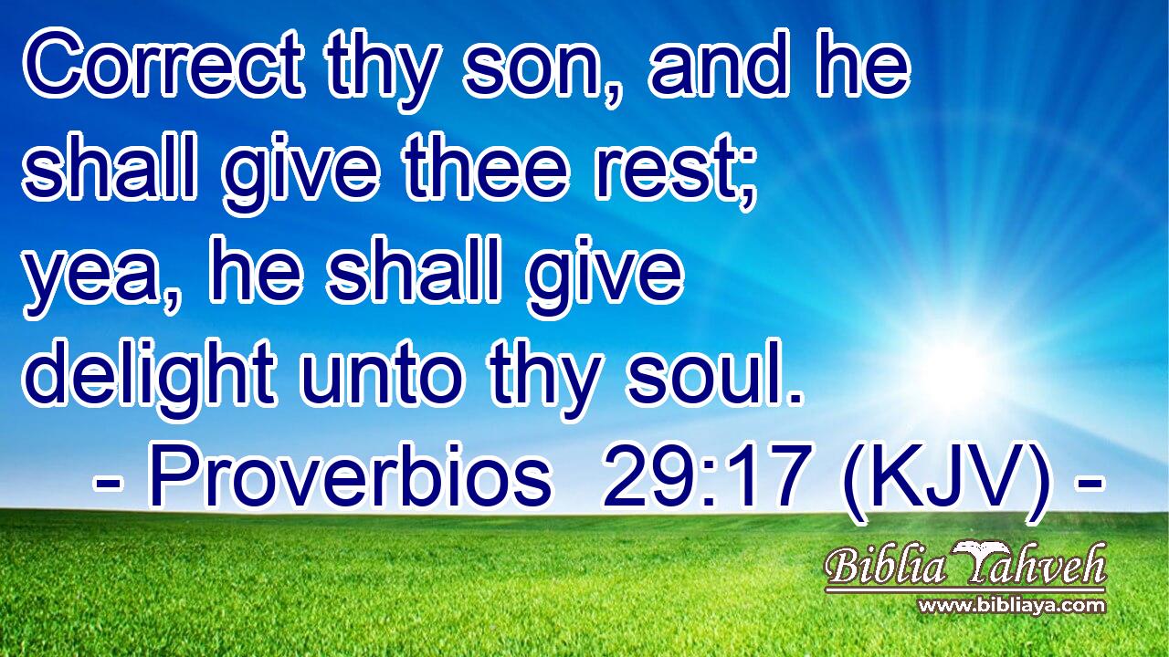 Correct thy son, and he shall give thee rest; yea, he shall give delight unto thy soul.