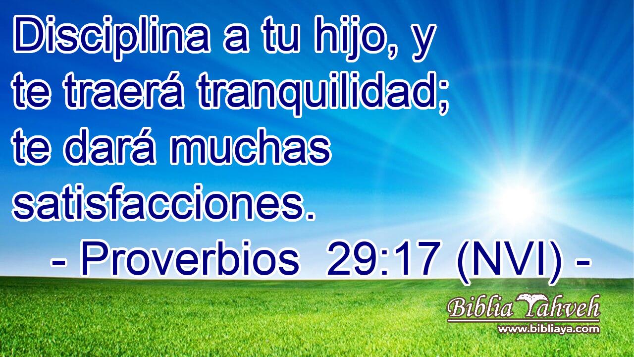 Disciplina a tu hijo, y te traerá tranquilidad; te dará muchas satisfacciones. 