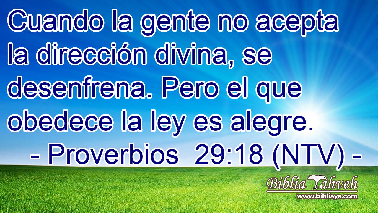 Cuando la gente no acepta la dirección divina, se desenfrena. Pero el que obedece la ley es alegre.