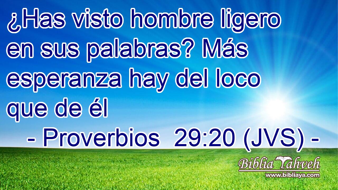 ¿Has visto hombre ligero en sus palabras? Más esperanza hay del loco que de él