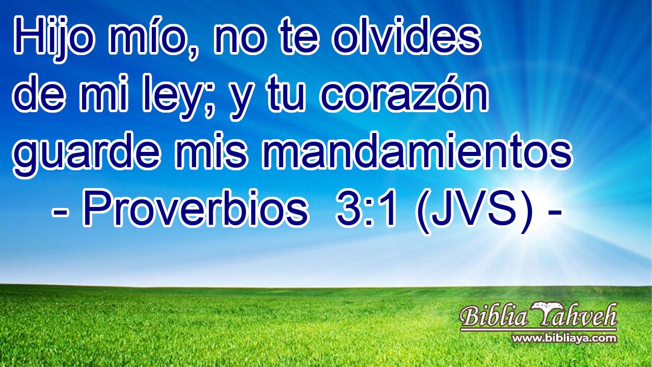 Hijo mío, no te olvides de mi ley; y tu corazón guarde mis mandamientos