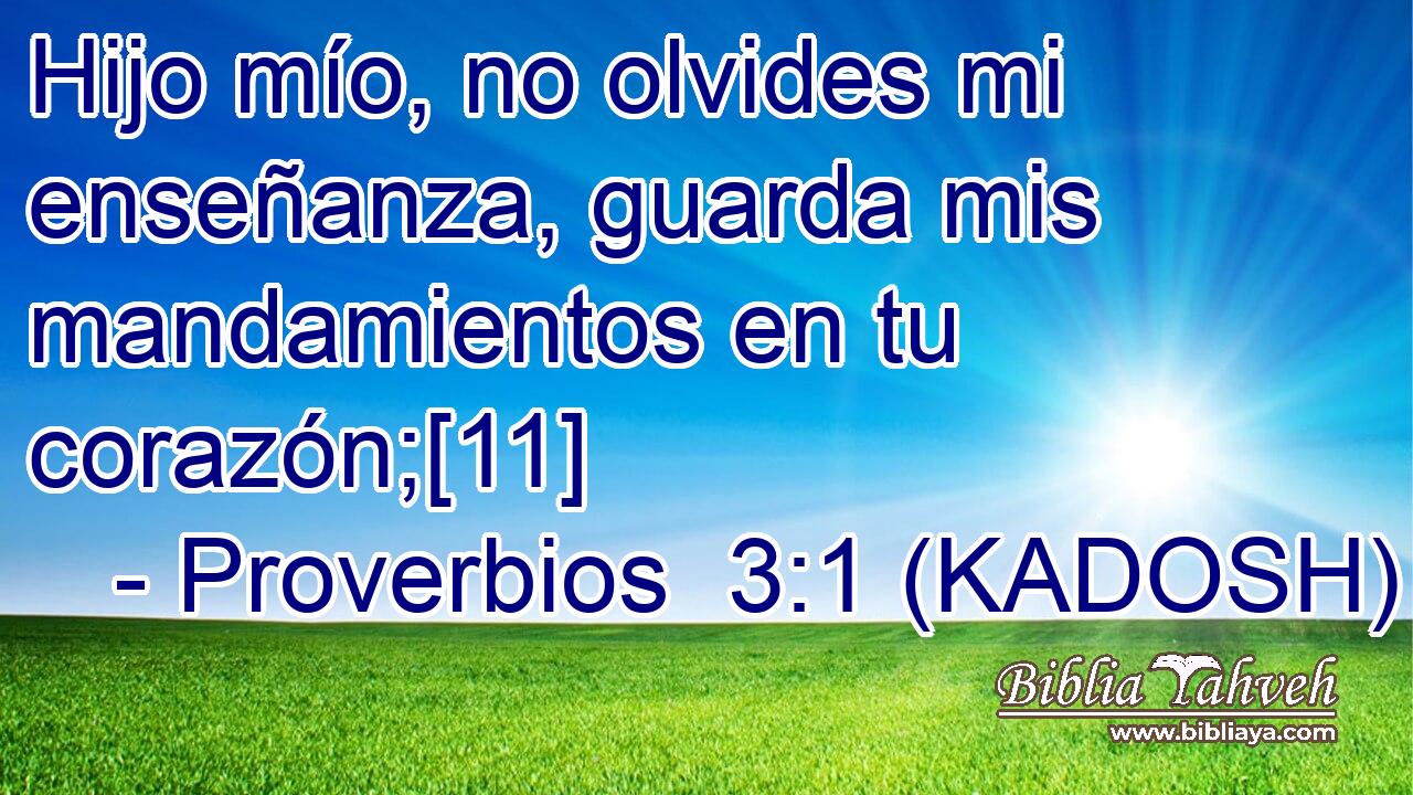  Hijo mío, no olvides mi enseñanza, guarda mis mandamientos en tu corazón;[11] 