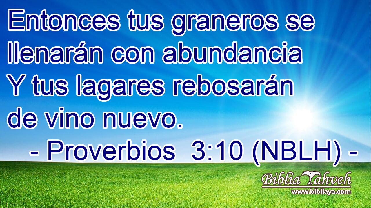  Entonces tus graneros se llenarán con abundancia Y tus lagares rebosarán de vino nuevo. 