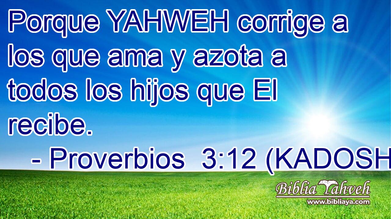  Porque YAHWEH corrige a los que ama y azota a todos los hijos que El recibe. 