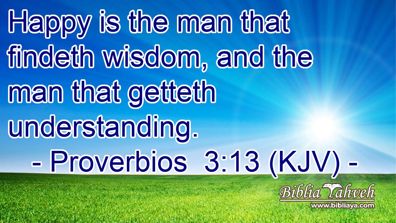 Happy is the man that findeth wisdom, and the man that getteth understanding.