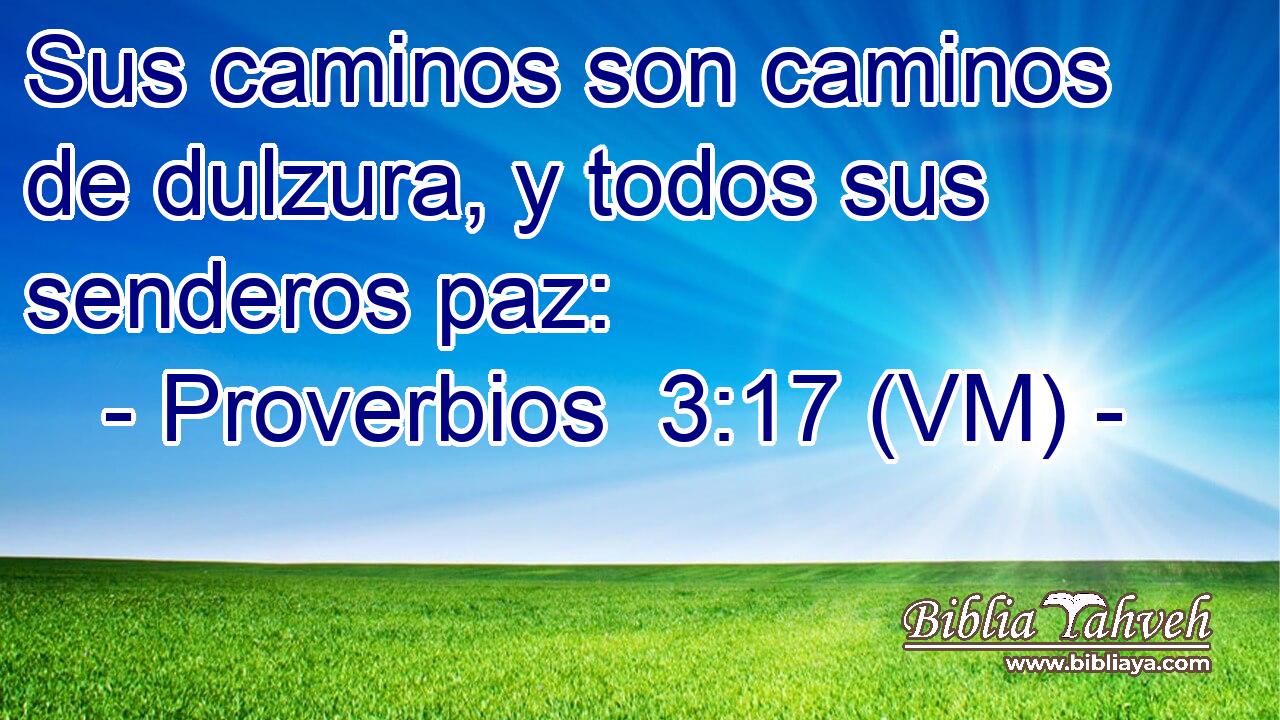  Sus caminos son caminos de dulzura, y todos sus senderos paz: 