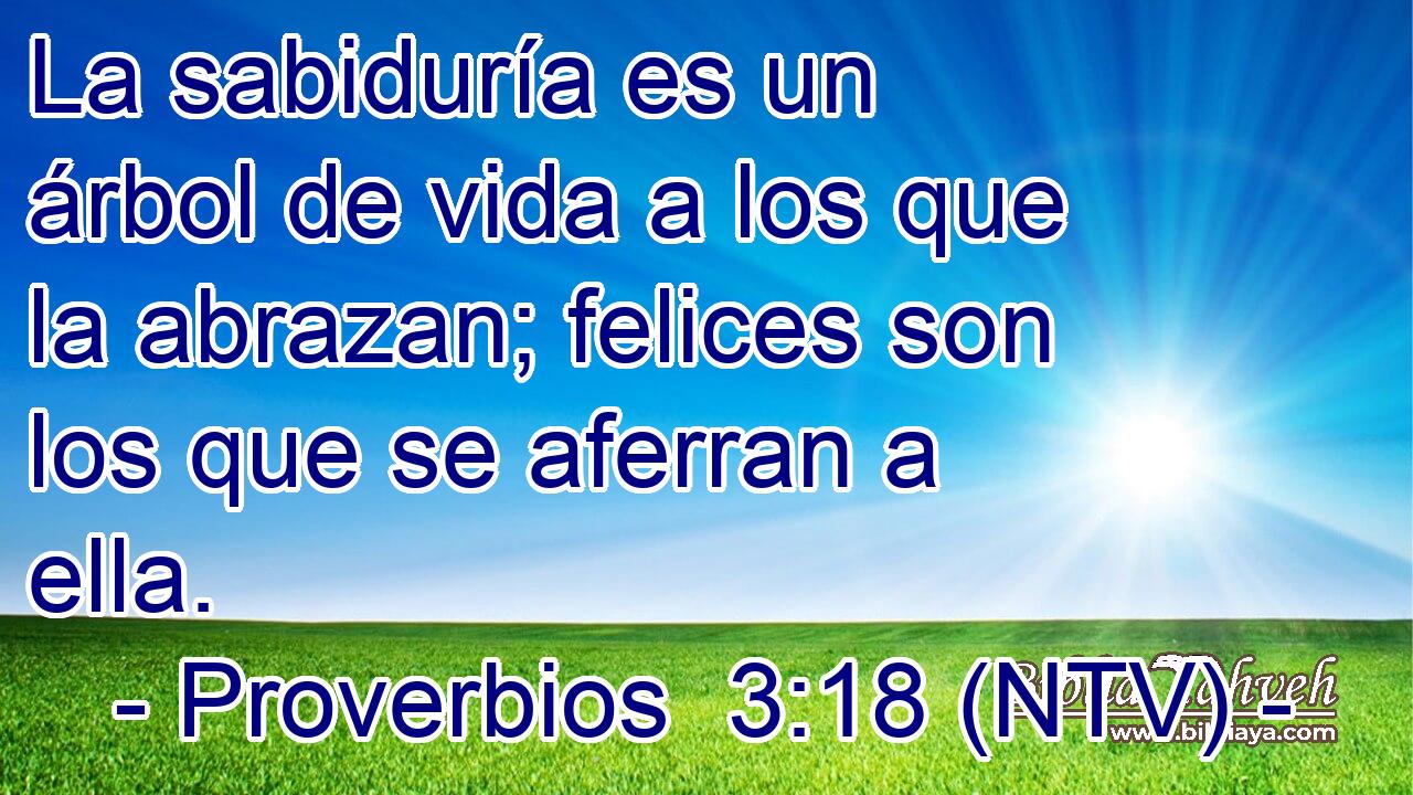 La sabiduría es un árbol de vida a los que la abrazan; felices son los que se aferran a ella.