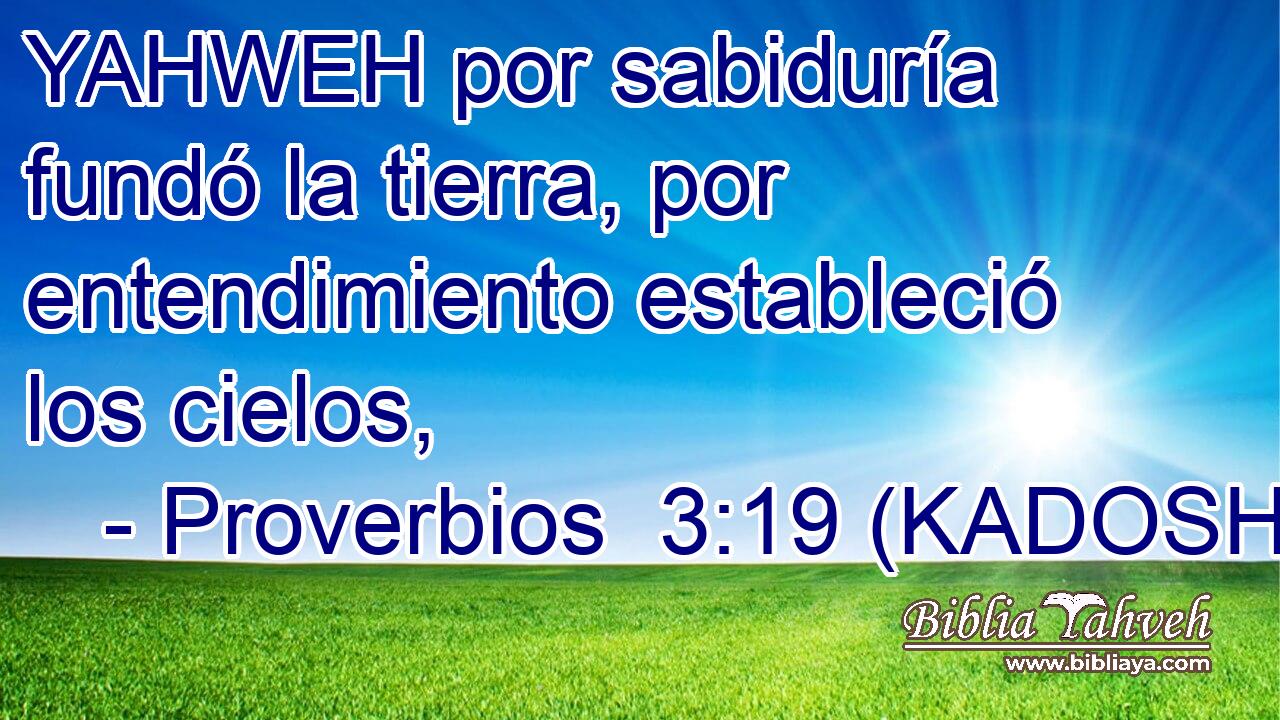  YAHWEH por sabiduría fundó la tierra, por entendimiento estableció los cielos, 