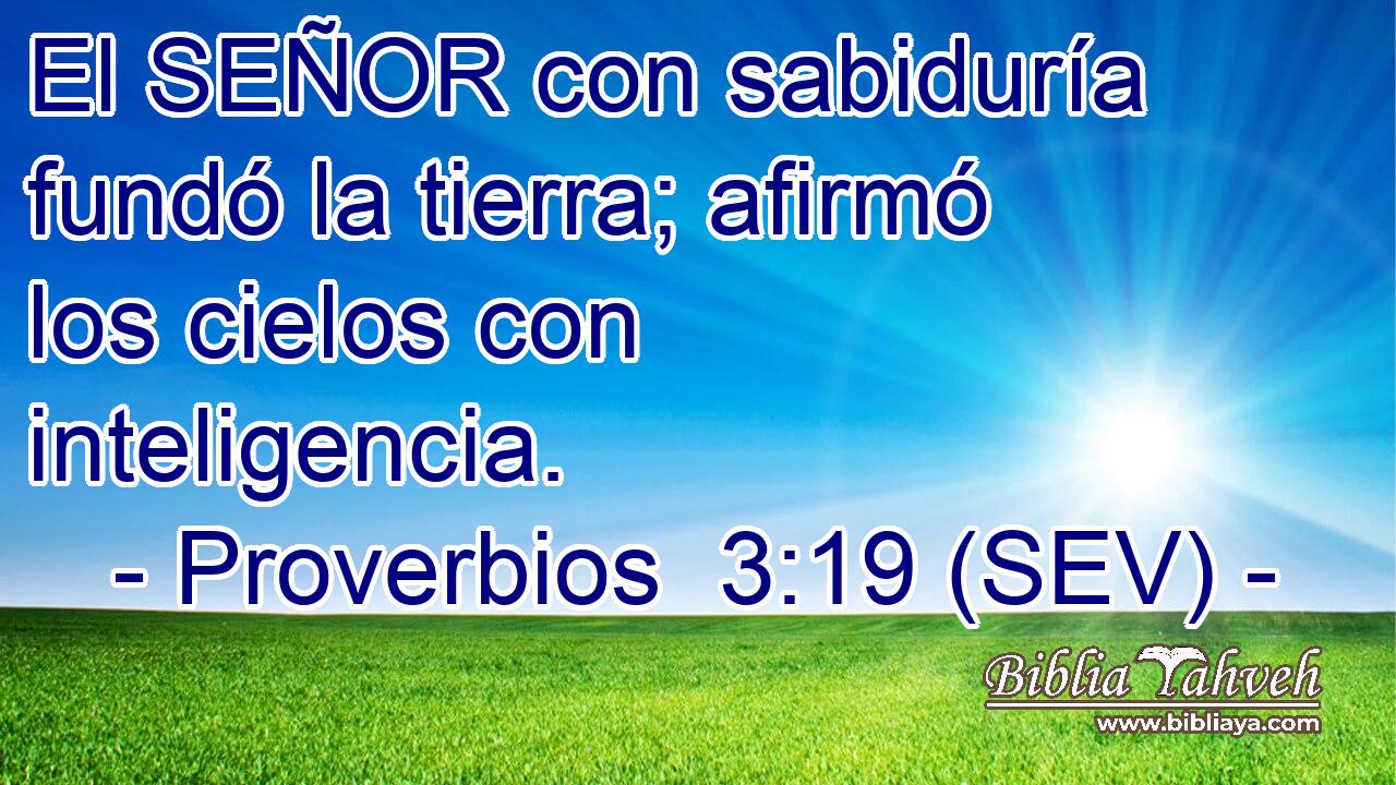 El SEÑOR con sabiduría fundó la tierra; afirmó los cielos con inteligencia.