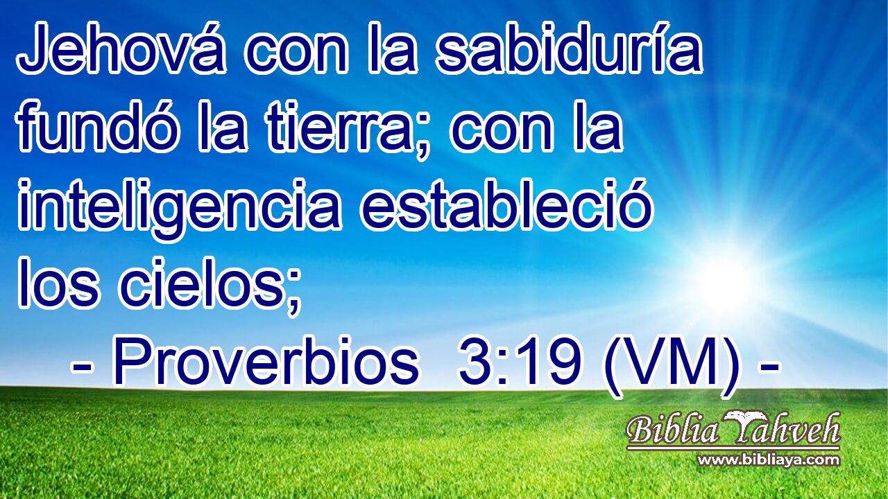  Jehová con la sabiduría fundó la tierra; con la inteligencia estableció los cielos; 