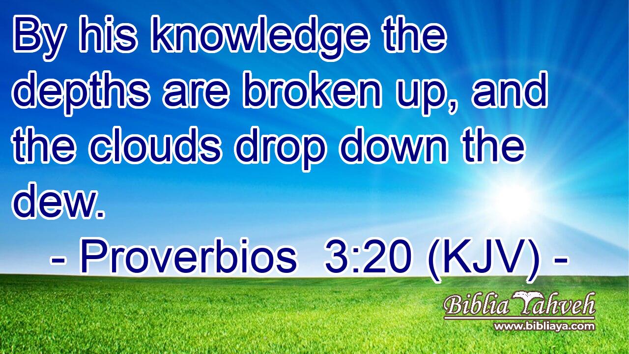 By his knowledge the depths are broken up, and the clouds drop down the dew.