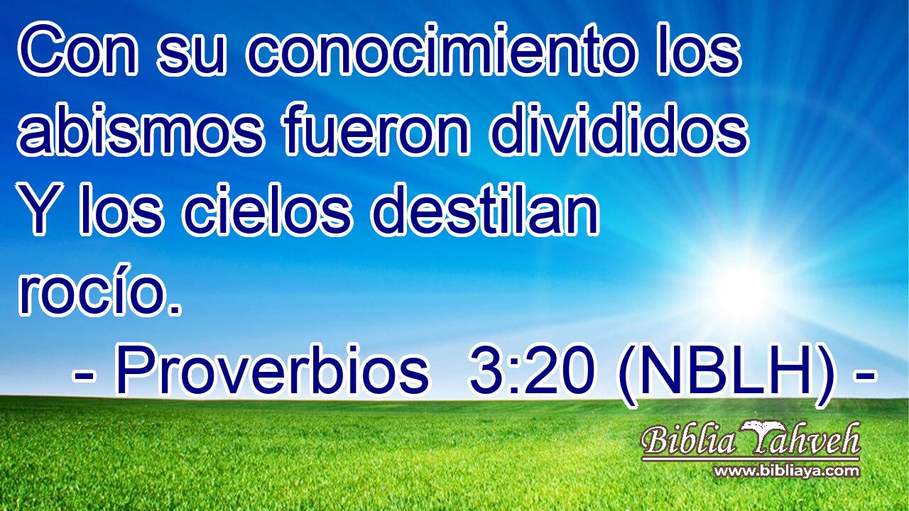  Con su conocimiento los abismos fueron divididos Y los cielos destilan rocío. 