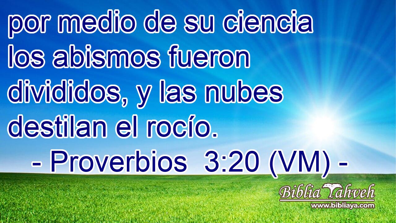  por medio de su ciencia los abismos fueron divididos, y las nubes destilan el rocío. 