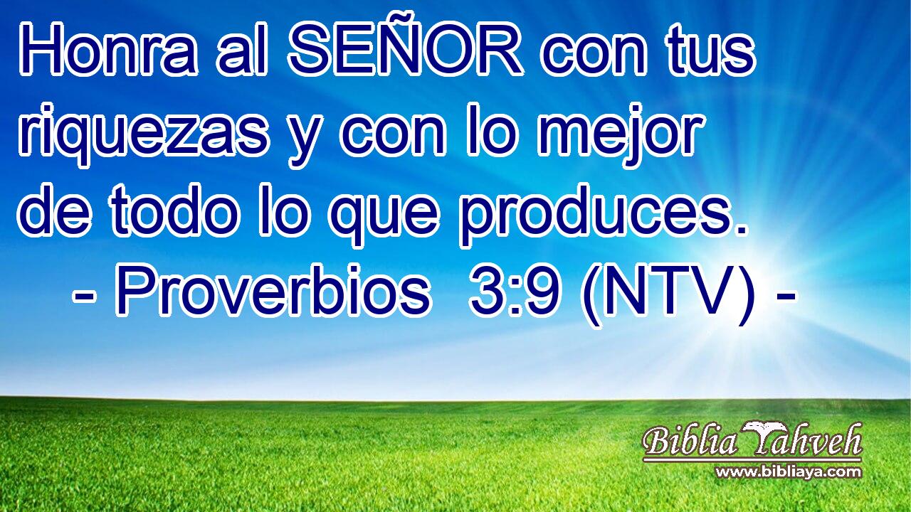 Honra al SEÑOR con tus riquezas y con lo mejor de todo lo que produces.