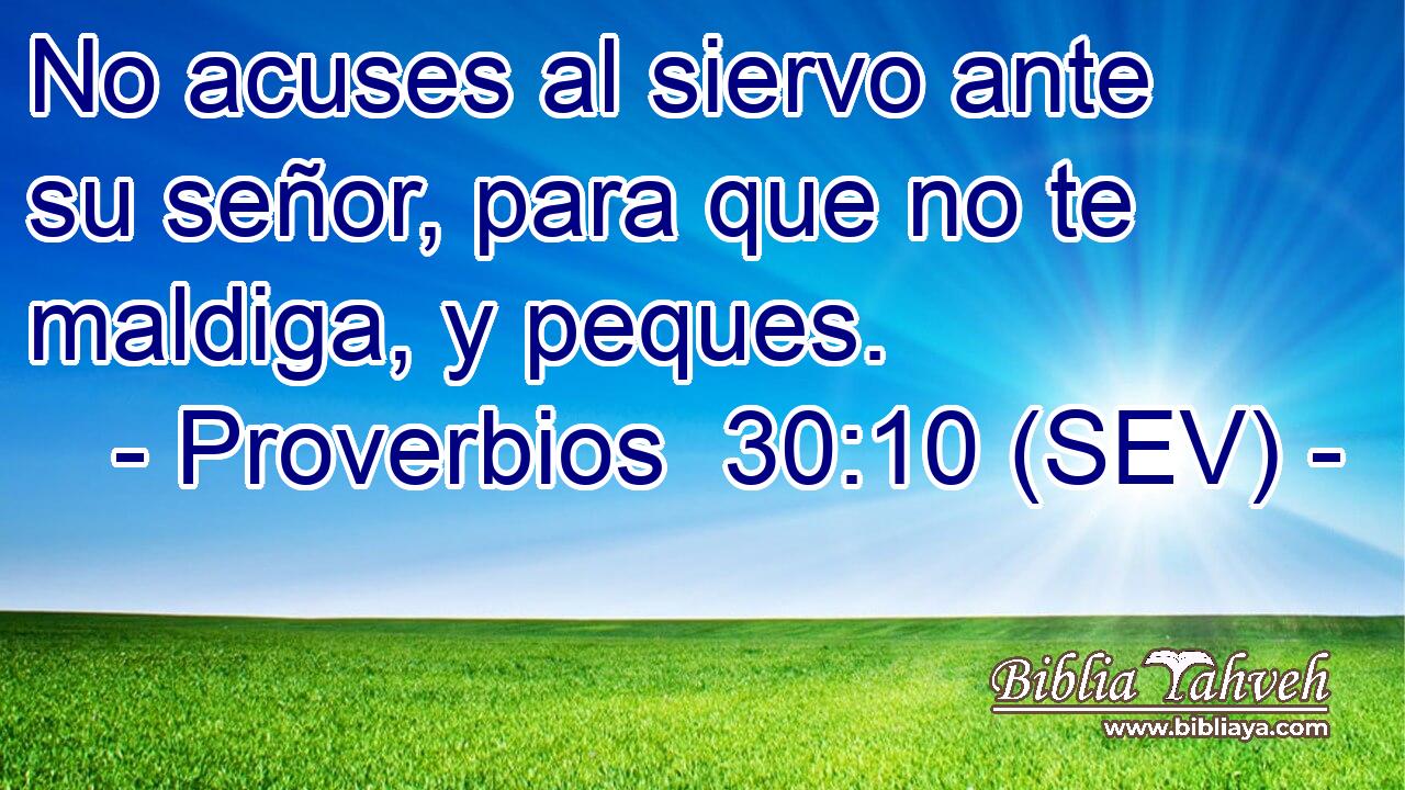 No acuses al siervo ante su señor, para que no te maldiga, y peques.