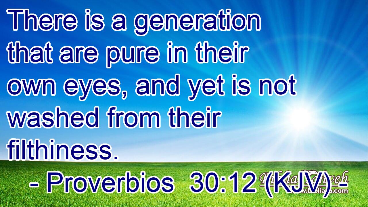There is a generation that are pure in their own eyes, and yet is not washed from their filthiness.