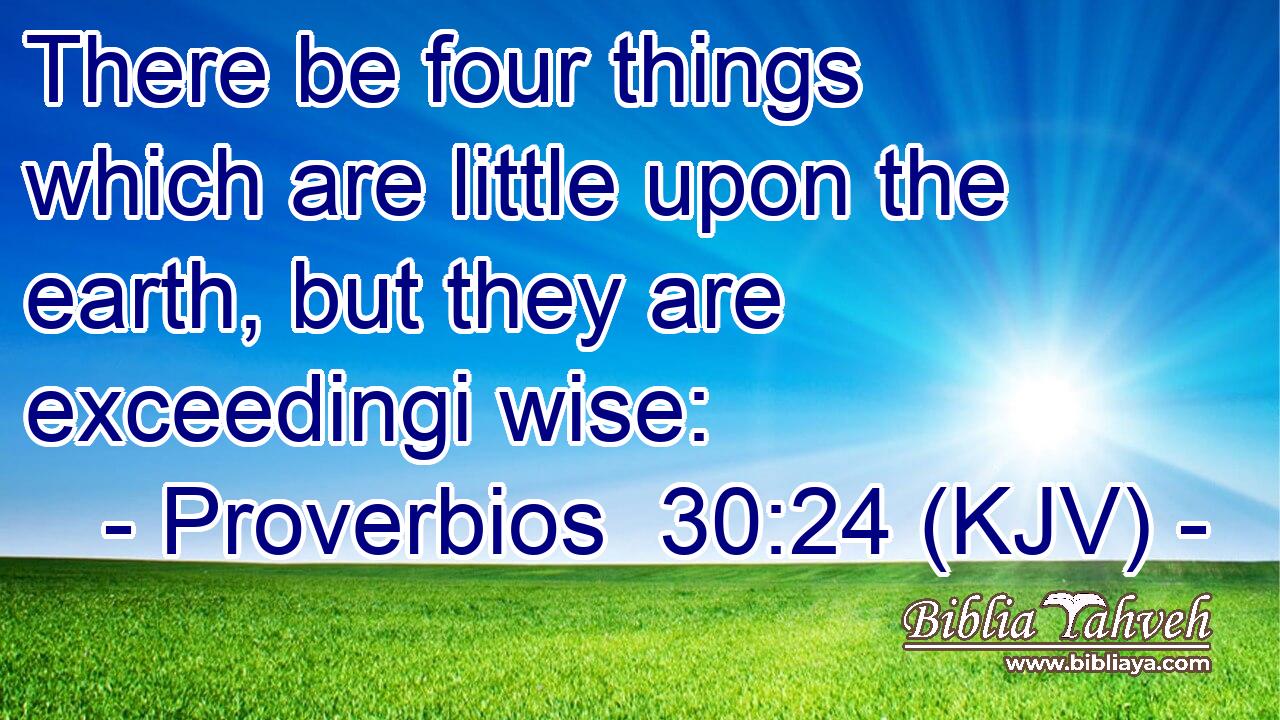 There be four things which are little upon the earth, but they are exceedingi wise: