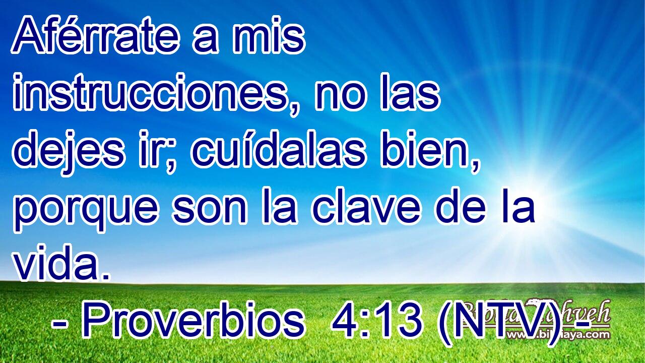 Aférrate a mis instrucciones, no las dejes ir; cuídalas bien, porque son la clave de la vida.