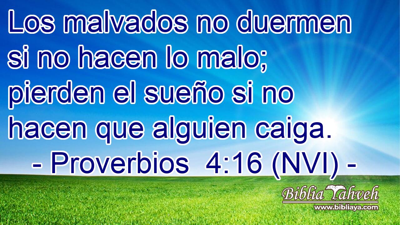  Los malvados no duermen si no hacen lo malo; pierden el sueño si no hacen que alguien caiga. 