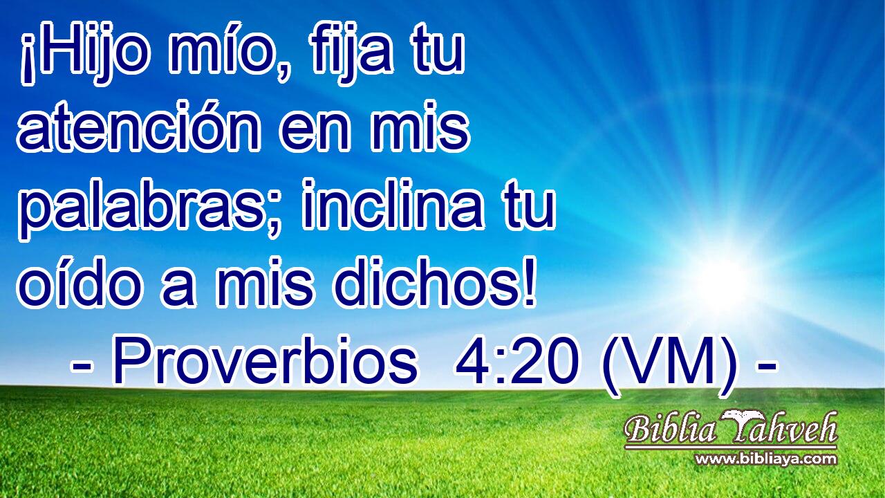  ¡Hijo mío, fija tu atención en mis palabras; inclina tu oído a mis dichos! 