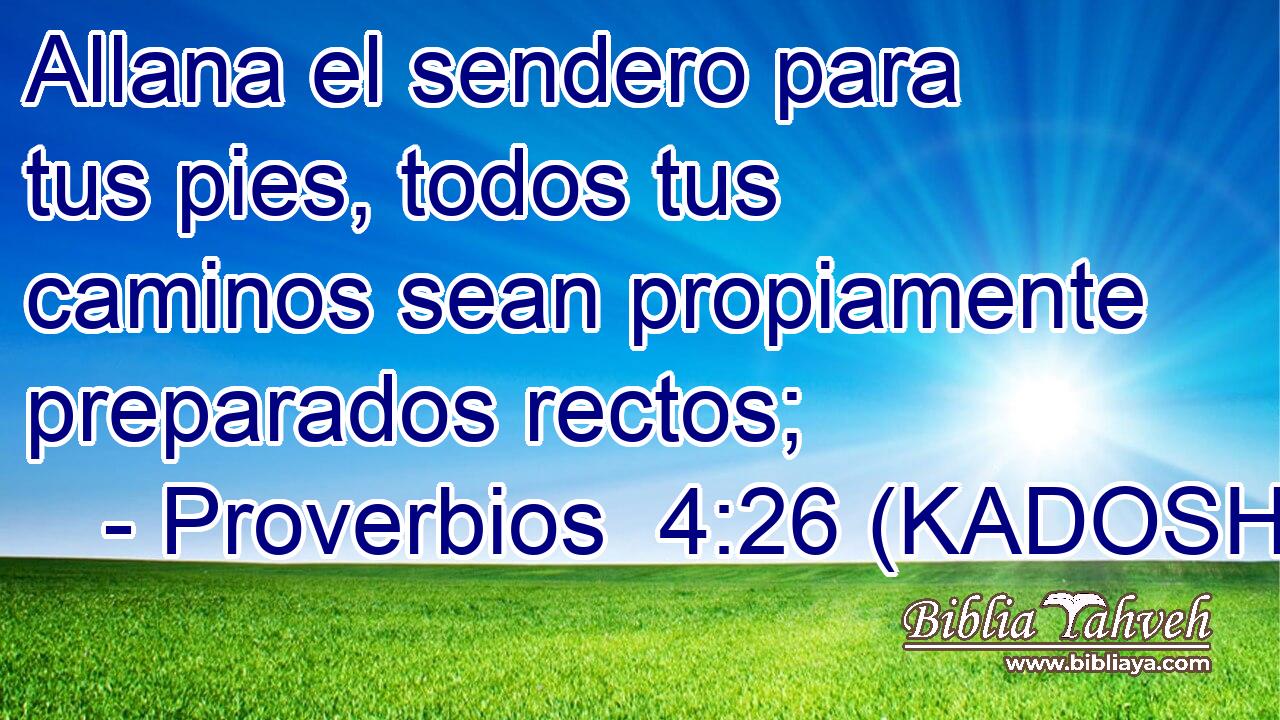  Allana el sendero para tus pies, todos tus caminos sean propiamente preparados rectos; 