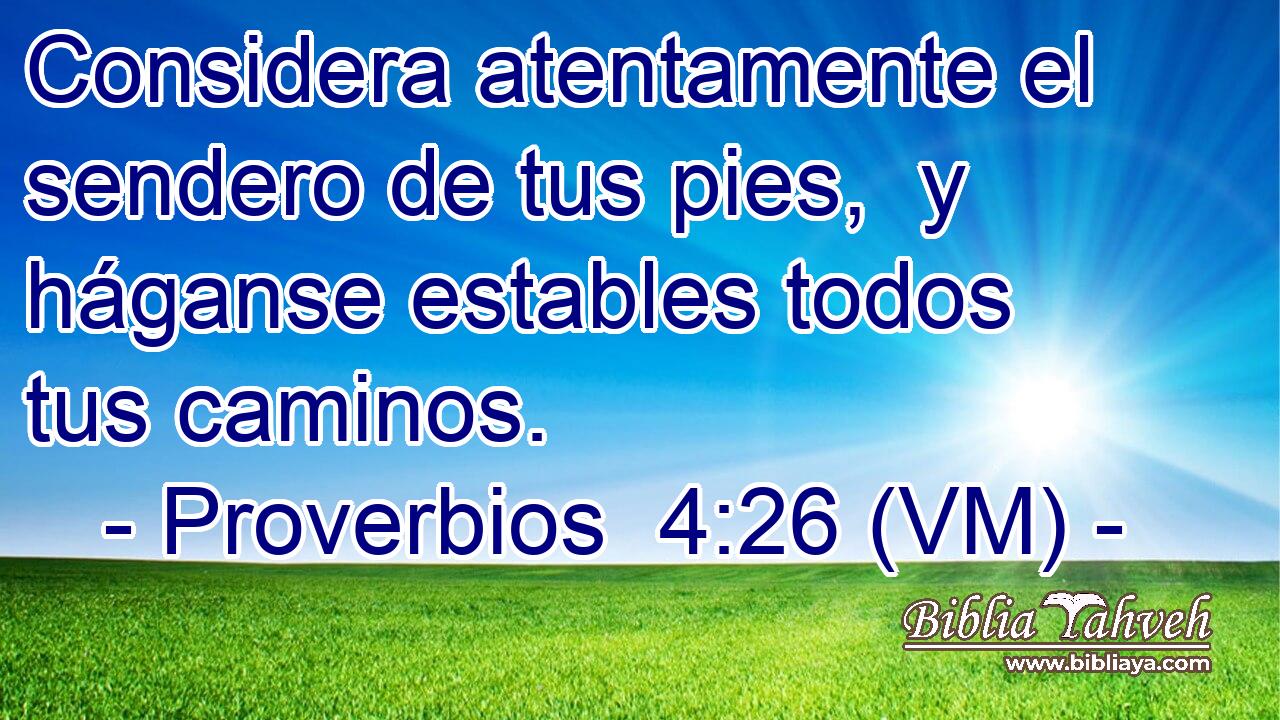  Considera atentamente el sendero de tus pies,  y háganse estables todos tus caminos. 