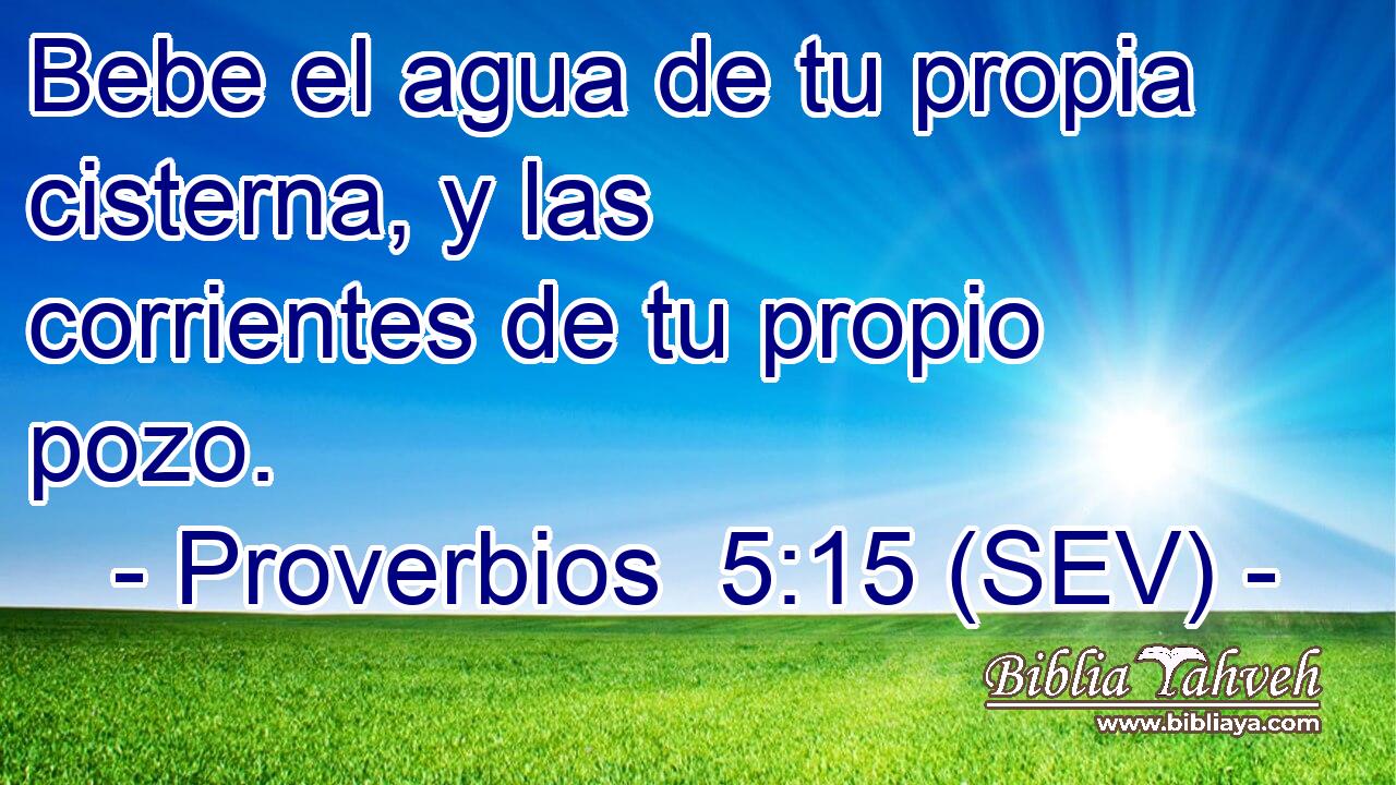 Bebe el agua de tu propia cisterna, y las corrientes de tu propio pozo.