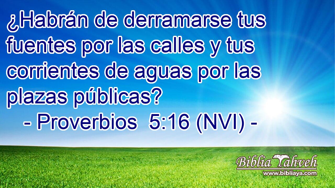  ¿Habrán de derramarse tus fuentes por las calles y tus corrientes de aguas por las plazas públicas? 