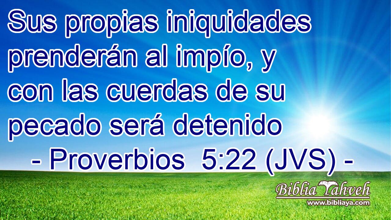 Sus propias iniquidades prenderán al impío, y con las cuerdas de su pecado será detenido