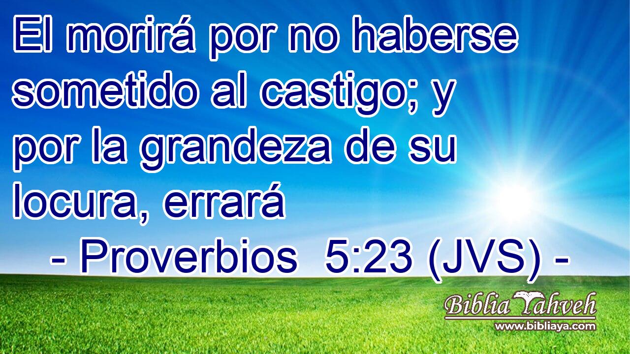 El morirá por no haberse sometido al castigo; y por la grandeza de su locura, errará