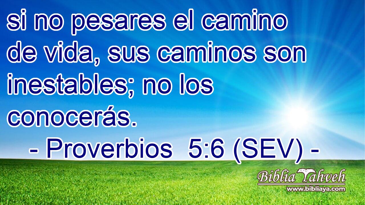 si no pesares el camino de vida, sus caminos son inestables; no los conocerás.