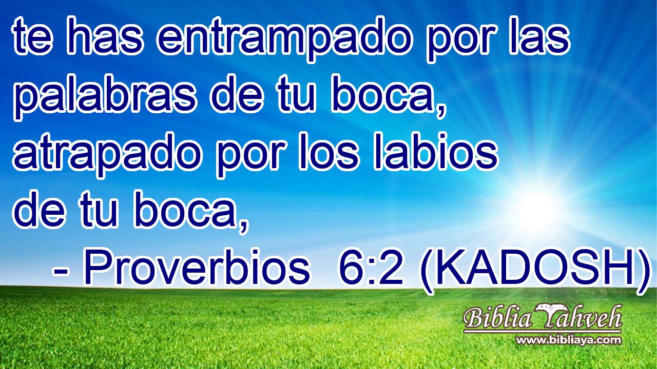  te has entrampado por las palabras de tu boca, atrapado por los labios de tu boca, 