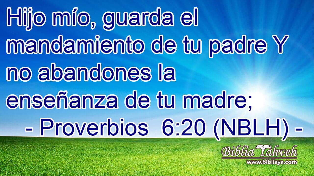  Hijo mío, guarda el mandamiento de tu padre Y no abandones la enseñanza de tu madre; 