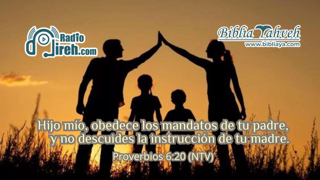 Hijo mío, obedece los mandatos de tu padre, y no descuides la instrucción de tu madre.