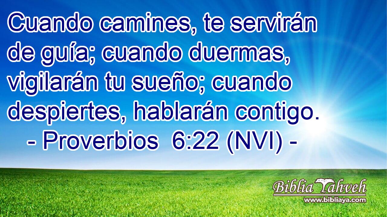  Cuando camines, te servirán de guía; cuando duermas, vigilarán tu sueño; cuando despiertes, hablarán contigo. 
