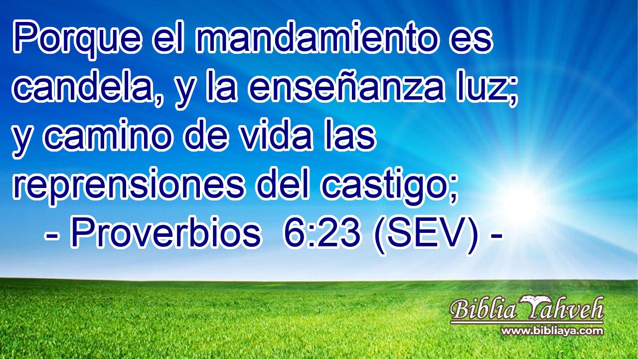 Porque el mandamiento es candela, y la enseñanza luz; y camino de vida las reprensiones del castigo;