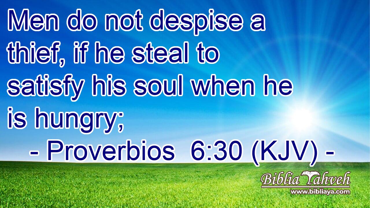 Men do not despise a thief, if he steal to satisfy his soul when he is hungry;